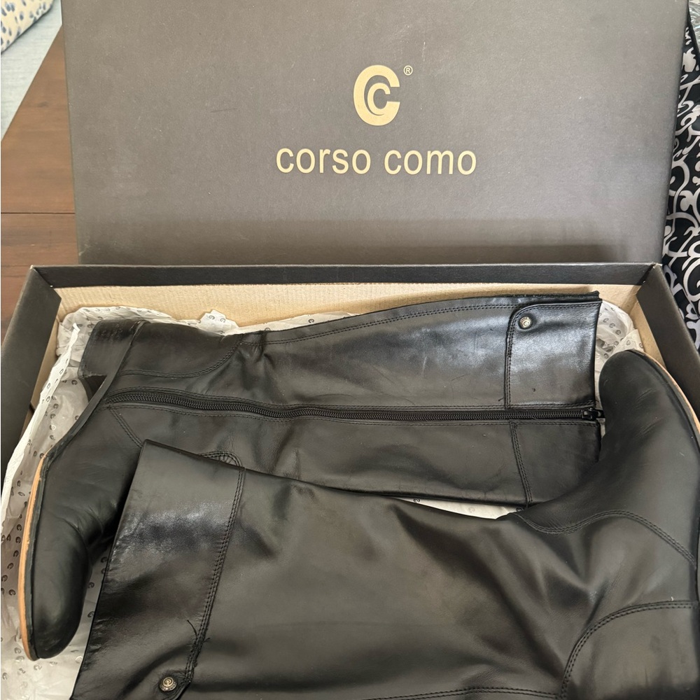 Corso Como black knee high Leather Tall Boots